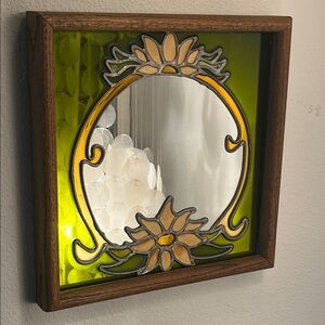Bohemian Stained Glass Art Deco Wall Mirror